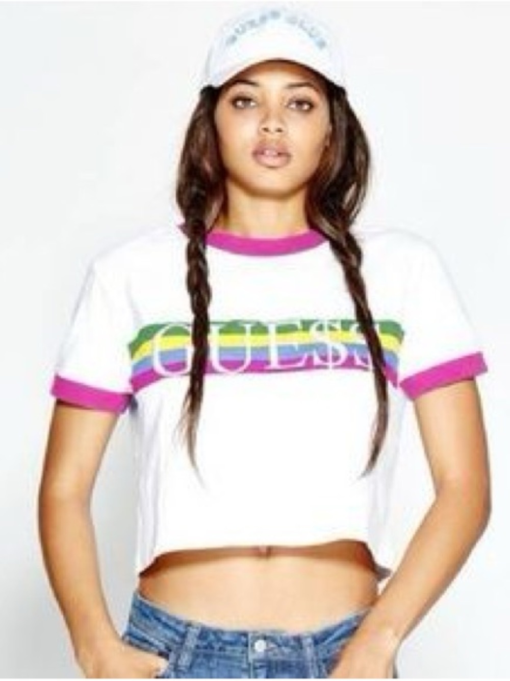 GUE$$ X A$AP Crop Top - Guess Jeans X ASAP Rocky Collab Sz M Women's 
Abr A-2)